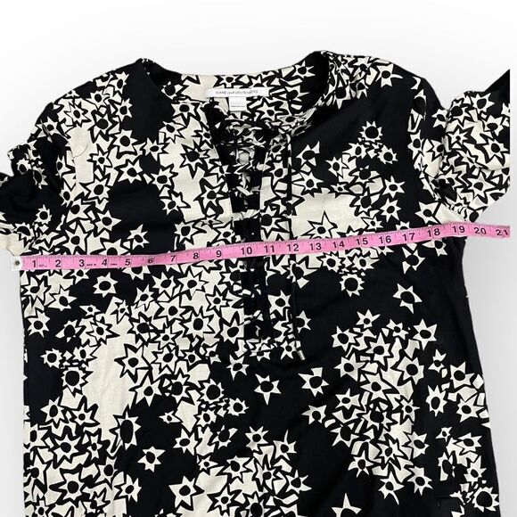 Diane von Furstenberg Mod Tunic Dress Silk Nana Star Meadow Black White - Picture 10 of 11